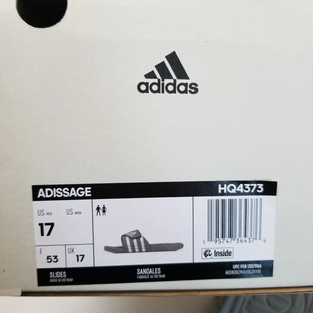 Adidas Addisage Slide Band Sandals Adjustable Size 17